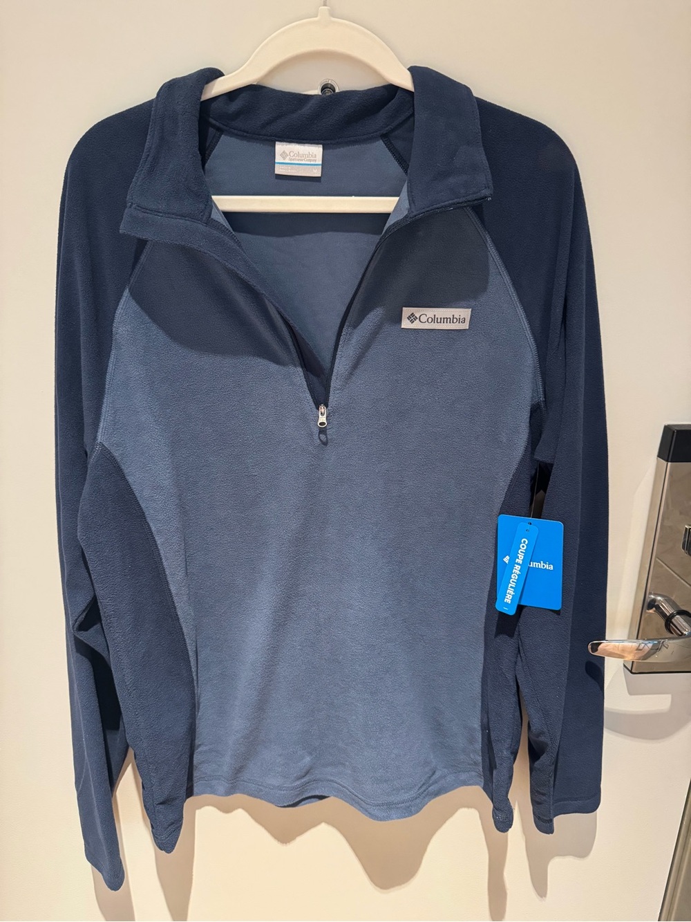 Columbia Navy and Dark Blue Quarter-Zip Fleece Pullover